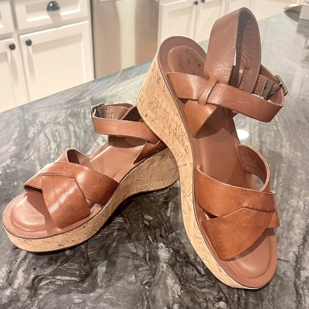 Kork-Ease Womens Ava Platform Wedge Sandal Size 9 in Brown